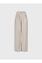 Line Pattern Linen Loose Form Trousers