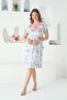 Women's Short Sleeve Floral Patterned Viscose Nightgown