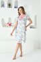 Women's Short Sleeve Floral Patterned Viscose Nightgown - 2