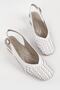 Women's White Braided Genuine Leather Wedge Heeled Shoes, Size 35-41-42 - 6