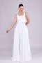 White Square Collar Sleeveless Wide Strap Woven Draped Fabric Maxi Length Flared Evening Dress - 3