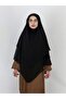 3-Layer Multi-Sifon Souffle Khimar with Peceli Ready-Made Large Scarf Black