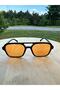 Orange Glass Retro Style Unisex Sunglasses - 2