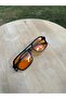 Orange Glass Retro Style Unisex Sunglasses - 4