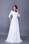 White V-Neck 3/4 Sleeve Woven Draped Fabric Maxi Length Flared Evening Dress