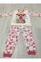 66-50-23 Alphabet Patterned 2-Piece Girls Pajama Set 4-6 Years