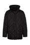 Black Oversize Fit Hooded Water and Wind-Resistant Lightweight Padded Coat Tmnaw24Mo00006 - 6