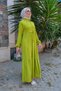 Women's Waist Gathered Hijab Dress Pistachio Green - 3