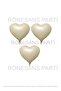 Beige Heart Foil Balloon 45 cm 3 Pieces