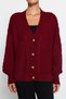 Claret Red Wide Fit Knitwear Cardigan TWOAW22HI0176 - 4