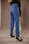 Mila Women's Dark Blue Color High Waist Mom Mold Lycra Jeans - 4