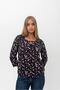 Floral Blouse with Rope Detail on the Collar - 2