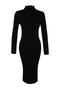 Siyah Midi Cut Out/Pencere Detaylı Triko Elbise TWOAW24EL00028 - 7