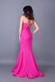 Fuchsia Strappy Back Rope Tied Woven Draped Fabric Fish Collar Evening Dress - 7