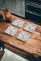White Terrazzo Natural Stone Coasters and Bathroom Drain Cover Set of 4