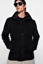 Black Regular Fit High Collar Wool Blend Cashmere Winter Coat Tmnaw24Kb00002 - 3