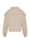 Beige Thessaloniki/Knitwear Look Polo Collar Zippered Regular/Normal Fit Knitted Sweatshirt TWOAW24SW00000 - 8