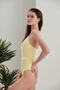 Women's Yellow One-Shoulder Belt Detailed Underwire Special Design Lined Stylish Boutique Swimsuit - 6