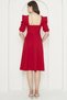 New Season Women's Crepe Fabric Short Sleeve Midi Length Square Collar Evening Dress Homecoming Dress 080 - 4