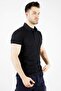 Polo Neck 100% Cotton T Shirt Men's Navy Blue - 3