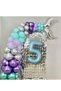 Mermaid Birthday Concept Balloon Chain Number Balloon and Background Curtain