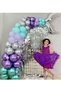 Mermaid Birthday Concept Balloon Chain Number Balloon and Background Curtain - 4