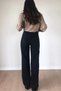 Morgana Black Lycra Super High Waist Loose Jeans Palazzo Trousers - 5