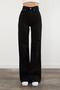 Black Lycra Super High Waist Loose Jeans Palazzo Trousers - 4