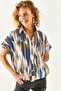 Women's Wave Brown Bat Linen Blended Shirt GML-19001121