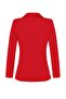 Dark Red Oversized Lined Double-Breasted Woven Blazer Jacket TWOAW21CE0145 - 9