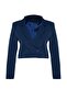 Navy Blue Crop Woven Blazer Jacket TWOAW24BC00023 - 6