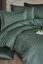Tula Green Double 100% Cotton Satin Jacquard Duvet Cover Set - 2