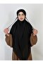 3-Layer Multi-Sifon Souffle Khimar with Peceli Ready-Made Large Scarf Black - 2