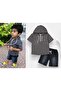 Boy's 2-Piece Set with Denim Pants and Short-Sleeve Hoodie - Age 3-6 - 2093