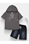Boy's 2-Piece Set with Denim Pants and Short-Sleeve Hoodie - Age 3-6 - 2093 - 5
