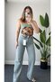 Light Blue High Waist Palazzo Jeans Wide Leg Jeans - 2