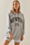 Gray Back Printed Hooded Sweatshirt 3YXK8-47462-03