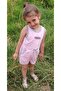 Bow and Applique Snap Fastener Zero Sleeve Children's Shorts Jumpsuit - 3