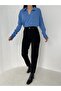 Leeonn Women's Black High Waist Lycra Mom Jean Trousers