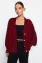 Claret Red Wide Fit Knitwear Cardigan TWOAW22HI0176 - 2