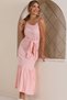 women's kirinkil suspender skirt ruffle long dress KKLF32