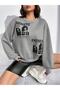 CODE ADR-SHEN EZwear Figure & Slogan Graphic Drop Shoulder Sweatshirt - 4