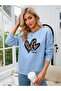 CODE ADR-SHEN LUNE Heart And Slogan Graphic Thermal Lined Sweatshirt - 3