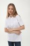 Women's Polo Neck T-Shirt with Mercedes Logo 100% Cotton White - 6