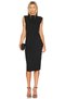 Women's Black Thin-Collar Sleeveless Jersey Midi Dress