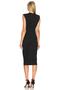 Women's Black Thin-Collar Sleeveless Jersey Midi Dress - 3