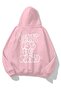 Unisex Powder Pink I Can't Use My Brain Printed 3 thread Hooded Sweatshirt