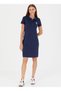 U.S. Polo Assn. Polo Collar Plain Navy Knee-Length Women's Dress MTS02223-075 - 3