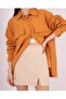 Women's Side Light Slit Mini Skirt Beige - 8