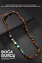Taurus Knotted Necklace with Certified Natural Stones (Turquoise, Malahit, Kunzit, Tiger Eye)